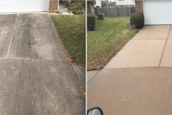 professional pressure washing driveway Auckland before after